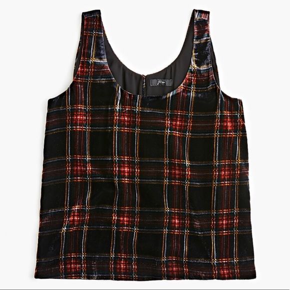 J. Crew Tops - J.Crew Velvet Plaid Tank Top in Stewart Tartan
